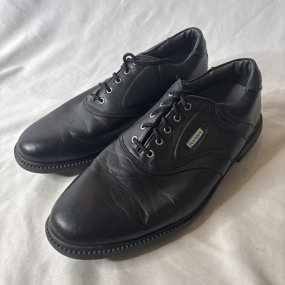 Mens Footjoy Superlites Black Leather Spiked Golf Shoes 58064 Size 11 Gorpcore